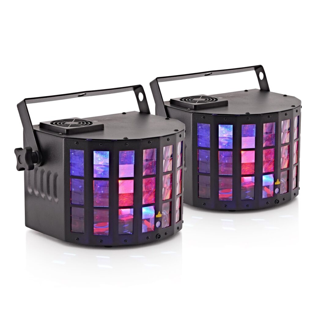 Cluster Derby Lights with Lasers by Gear4music Pair