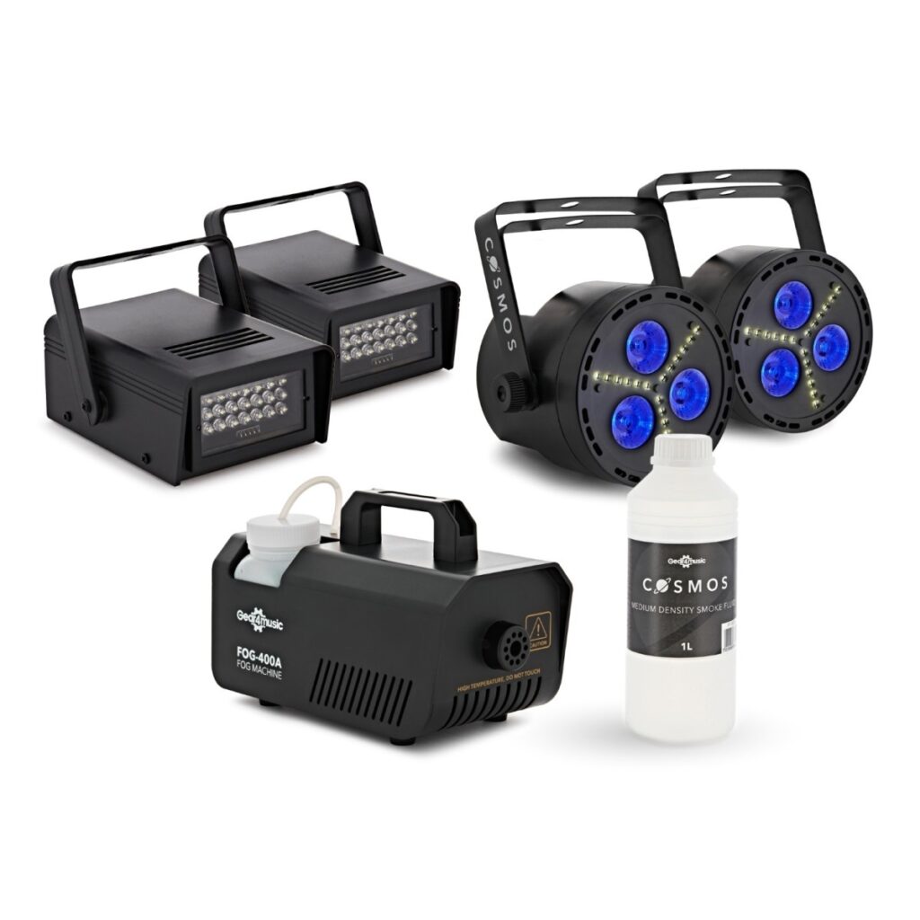 Cosmos LED Comet Strobe & Fog Party Lighting Pack by Gear4music