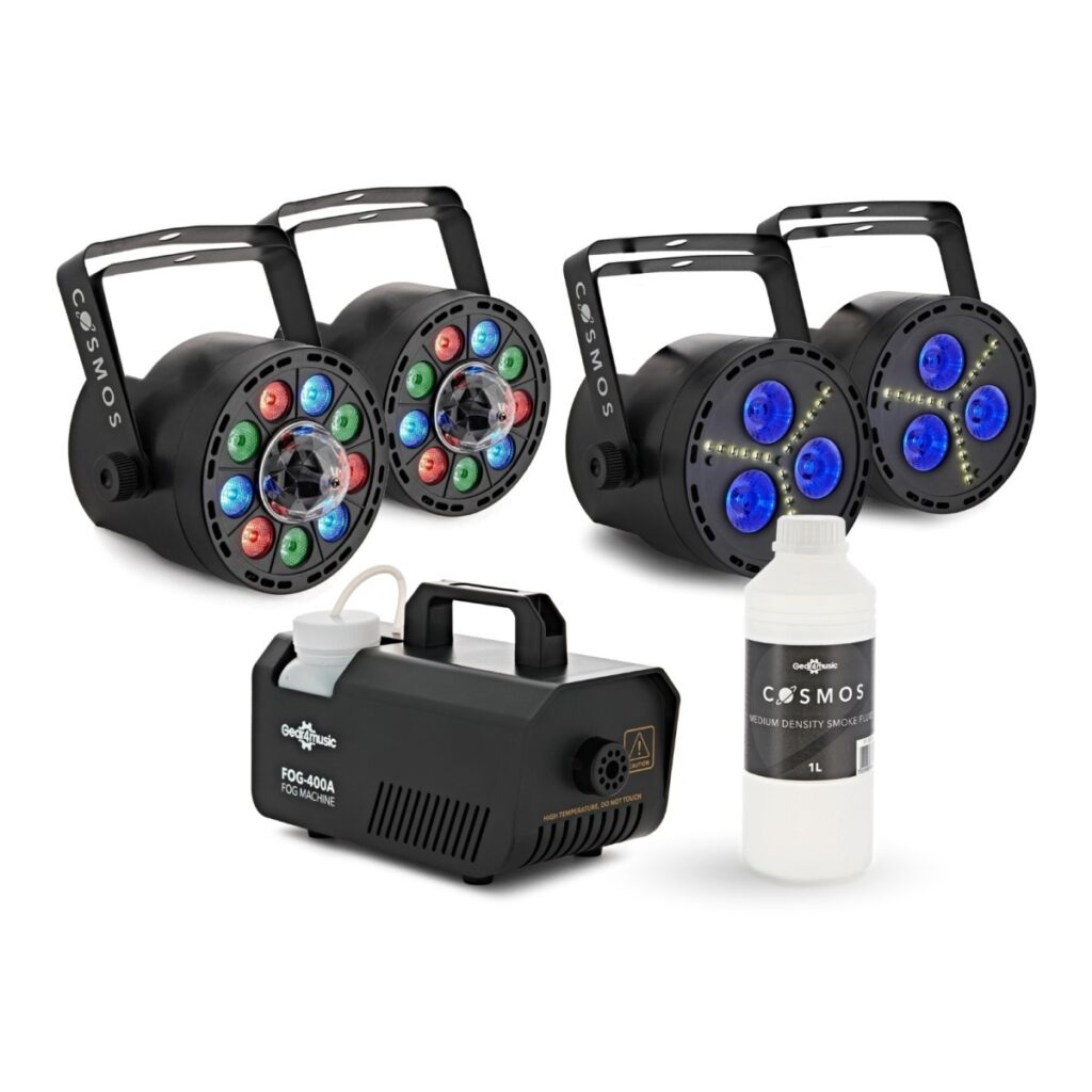 Cosmos LED Strobe & Fog Party Lighting Pack by Gear4music