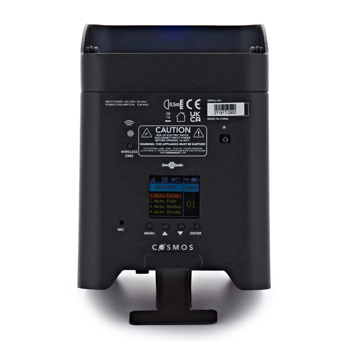 Cosmos 6x12W Battery Powered LED Uplighter Black - Image 3