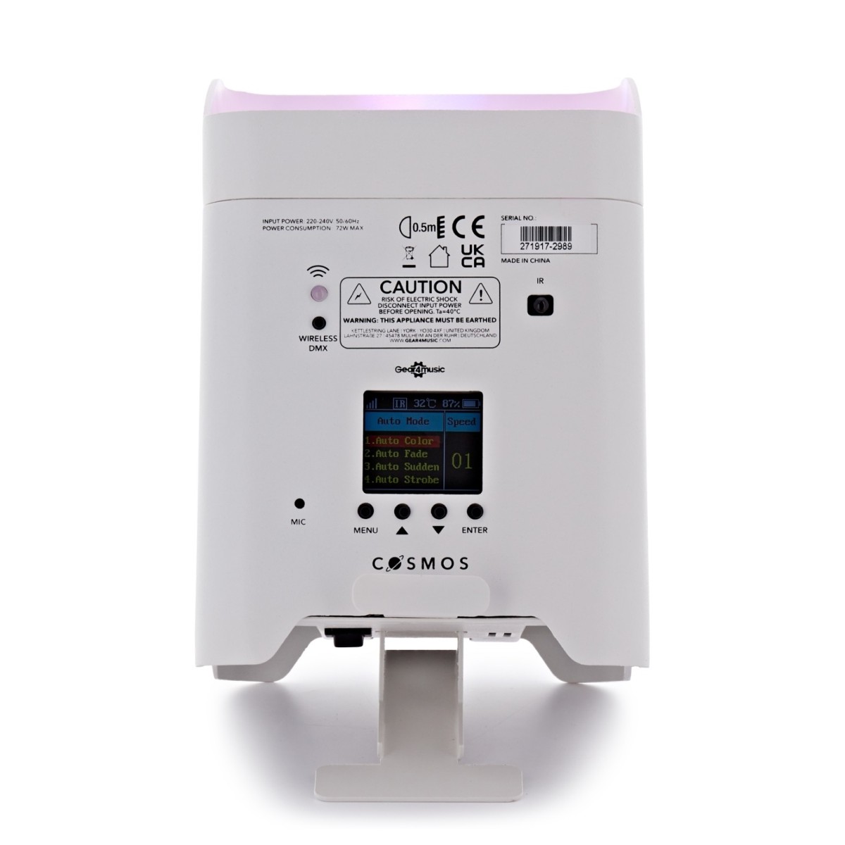 Cosmos 6x12W Battery Powered LED Uplighter White - Image 3